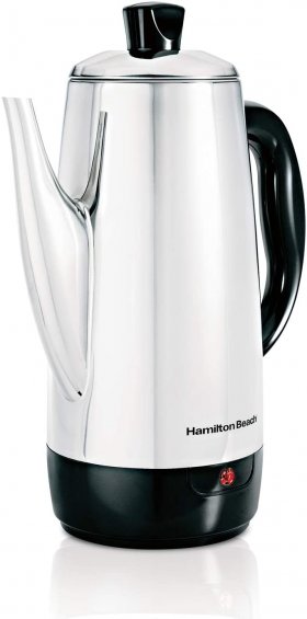 Hamilton Beach 12 Cup Electric Percolator Coffee Maker, Stainless Steel, Quick Brew (40616)
