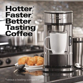 Hamilton Beach Scoop Single Serve Coffee Maker, Fast Brewing, Stainless Steel (49981A)