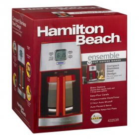 Hamilton Beach Ensemble 12 Cup Coffee Maker, Red