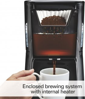 Hamilton Beach (48464) Coffee Maker with 12 Cup Capacity & Internal Storage Coffee Pot, Brewstation, Black