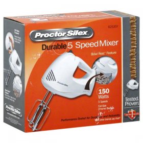 Proctor Silex 5-Speed Hand Mixer, White