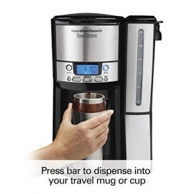 Hamilton Beach (47950) Coffee Maker with 12 Cup Capacity & Internal Storage Coffee Pot, Brewstation, Black/Stainless Steel