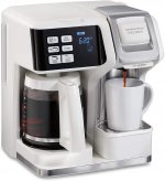 Hamilton Beach FlexBrew Coffee Maker, Single Serve & Full Pot, Compatible with K-Cup Pods or Grounds, Programmable, White (49947)