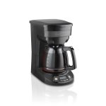 Hamilton Beach Programmable Coffee Maker, 12 Cup, Black Stainless Steel Accents, # 46293