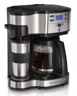 Hamilton Beach 2-Way Brewer 49980A, Single Serve Coffee Maker and Full 12 Cup Coffee Pot, Stainless Steel, Programmable, 1 count