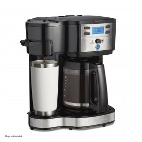 Hamilton Beach 2-Way Programmable Coffee Maker, Single-Serve and 12-Cup Pot, Stainless Steel, Glass Carafe, 47650