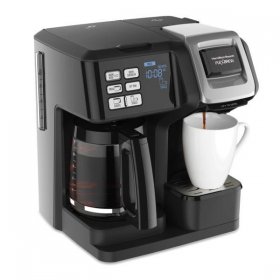 Hamilton Beach FlexBrew Trio Coffee Maker, 2-way Single Serve and Full 12 Cup Pot, Compatible K-Cup Pods or Grounds, Combo, Black 49954