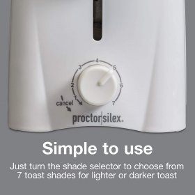 Proctor Silex 2-Slice Toaster with Shade Selector White