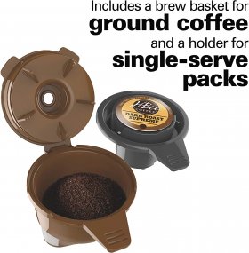 Hamilton Beach 49976 FlexBrew Coffee Maker, Single Serve & Full 12 Pot, Compatible for K-Cup Pods or Grounds, Black