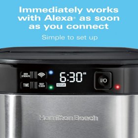 Hamilton Beach Works with Alexa Smart Coffee Maker, Programmable, 12 Cup Capacity, Black and Stainless Steel (49350)