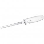 Easy Slice Electric Knife for Carving Meats, Poultry, Bread, Crafting Foam and More, Lightweight with Contoured Grip, White (74311Y), Perfect for Meats, great for.., By Proctor Silex