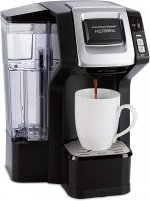 Hamilton Beach FlexBrew Single-Serve Maker with 40 oz. Reservoir Compatible with Pods or Ground Coffee, 3 Brewing Options, Black and Silver (49948)
