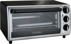 Proctor Silex 4-Slice Modern Countertop Toaster Oven with Bake Pan, Black (31122)